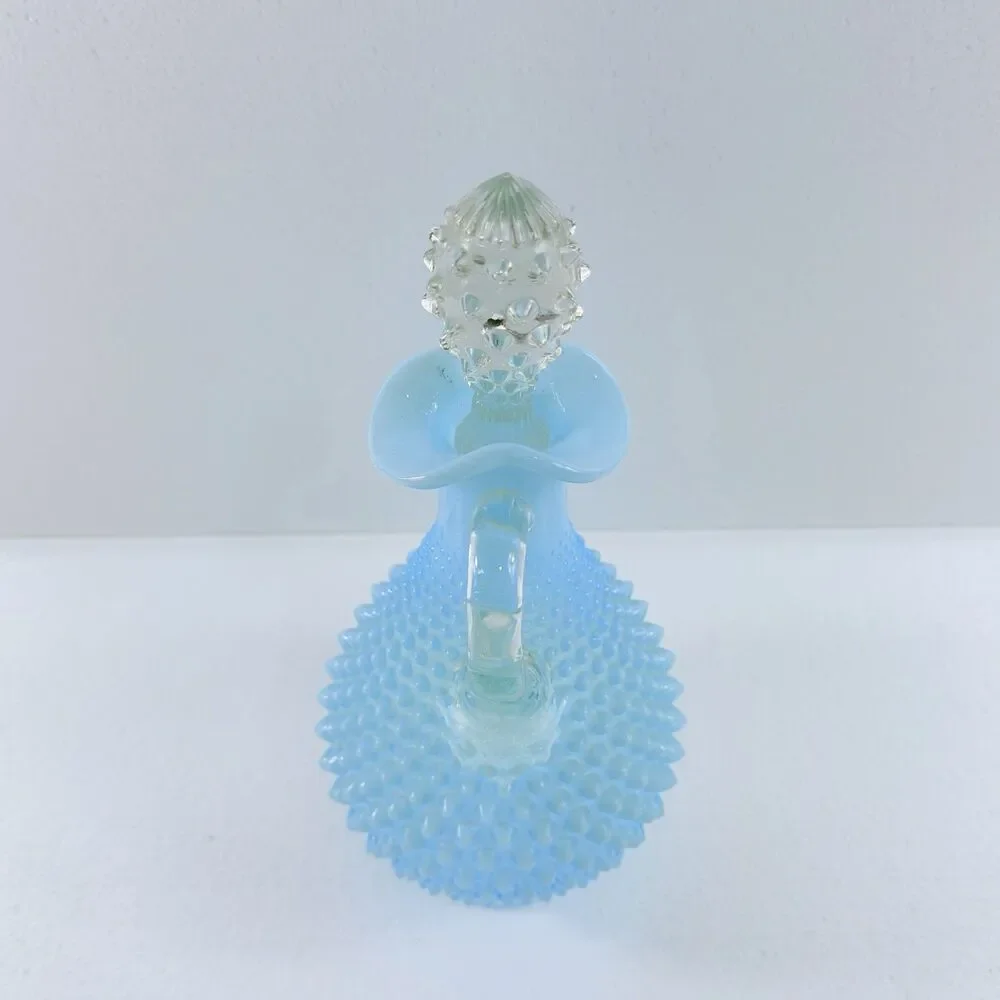 Vintage Fenton Glass Blue Opalescent Hobnail Wine Decanter Pitcher W/ Stopper